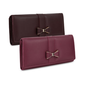 NFI essentials PU Women,s Wallet Stylish Clutch Wallet With Zipper Pocket Ladies Travel Purse