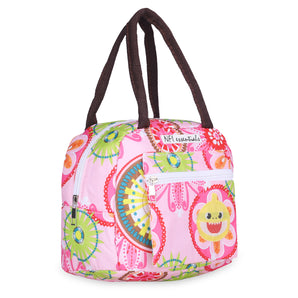 NFI essentials Printed Lunch Bag Thermal portable Tiffin Bag for Food Travel & Picnic , Lunch Bag for office Oxford Cloth Fabric Multicolor