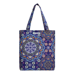 NFI essentials Tote Bag for Women with Zip, Stylish Polyester Canvas Blend Handbag