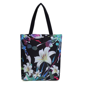 NFI essentials Tote Bag for Women with Zip, Stylish Polyester Canvas Blend Handbag