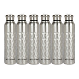 NFI essentials Stainless Steel Single Walled Fridge Water Bottle, 1000ml, Rhombus Design, Leak proof, SS Water Bottle - AYAHA ENTERPRISES PRIVATE LIMITED