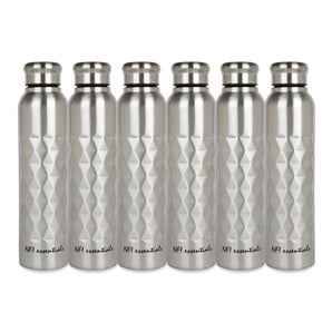 NFI essentials Stainless Steel Single Walled Fridge Water Bottle, 1000ml, Rhombus Design, Leak proof, SS Water Bottle - AYAHA ENTERPRISES PRIVATE LIMITED