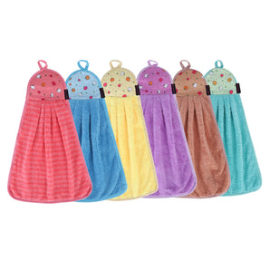 NFI essentials Hanging Hand Towel Velvet Napkin for Kitchen and Wash Basin Towel (Set of 6) - AYAHA ENTERPRISES PRIVATE LIMITED