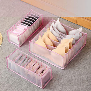 NFI essentials Foldable Organiser for Bra, Underwear & Socks - Set of 3 Dresser Drawer Storage Organizer for Undergarments Folding Closet Storage - AYAHA ENTERPRISES PRIVATE LIMITED