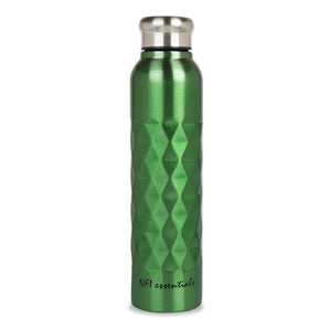 NFI essentials Stainless Steel Single Walled Fridge Water Bottle, 1000ml, Rhombus Design, Leak proof, SS Water Bottle - AYAHA ENTERPRISES PRIVATE LIMITED