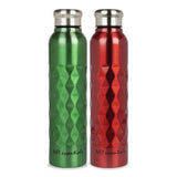 NFI essentials Stainless Steel Single Walled Fridge Water Bottle, 1000ml, Rhombus Design, Leak proof, SS Water Bottle - AYAHA ENTERPRISES PRIVATE LIMITED