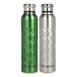 NFI essentials Stainless Steel Single Walled Fridge Water Bottle, 1000ml, Rhombus Design, Leak proof, SS Water Bottle - AYAHA ENTERPRISES PRIVATE LIMITED