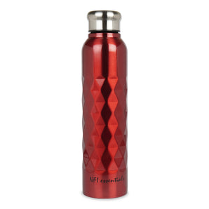 NFI essentials Stainless Steel Single Walled Fridge Water Bottle, 1000ml, Rhombus Design, Leak proof, SS Water Bottle - AYAHA ENTERPRISES PRIVATE LIMITED