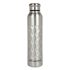 NFI essentials Stainless Steel Single Walled Fridge Water Bottle, 1000ml, Rhombus Design, Leak proof, SS Water Bottle - AYAHA ENTERPRISES PRIVATE LIMITED