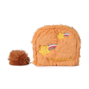 NFI essentilas Fashion Soft Fur Semicircle Clutch Wallet for holding Card ,Coin with Zipper Closure for Women & Girls Small Clutch Wallet