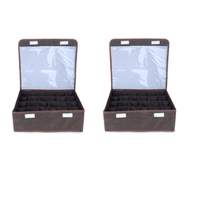 NFI essentials Foldable Cloth Standard Storage Box 9 Slots Cube Basket Bins Containers Divider with Drawers for Underwear, Bras