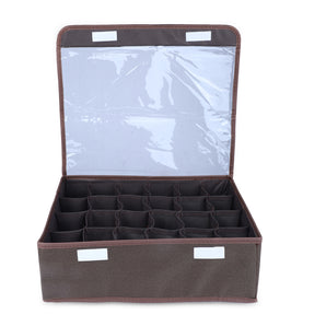 NFI essentials Foldable Cloth Standard Storage Box 9 Slots Cube Basket Bins Containers Divider with Drawers for Underwear, Bras