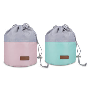 NFI essentials Multifunctional Cosmetic Bag for Travel Pack of 2 (Green & Pink)