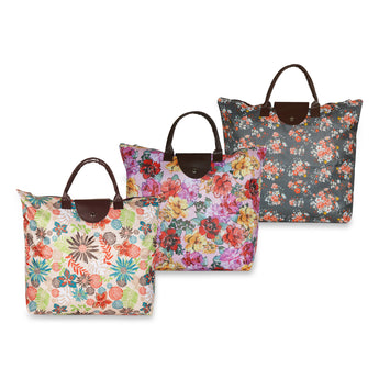 NFI essentials Handy Fold Up Shopping Bag Handbag | Women Shoulder Waterproof Carry Bag (Pack of 3) - AYAHA ENTERPRISES PRIVATE LIMITED