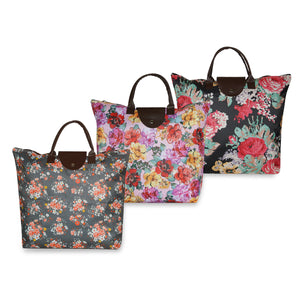 NFI essentials Handy Fold Up Shopping Bag Handbag | Women Shoulder Waterproof Carry Bag (Pack of 3) - AYAHA ENTERPRISES PRIVATE LIMITED