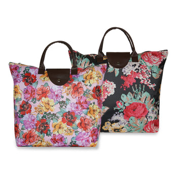 NFI essentials Handy Fold Up Shopping Bag Handbag | Women Shoulder Waterproof Carry Bag (Pack of 3) - AYAHA ENTERPRISES PRIVATE LIMITED