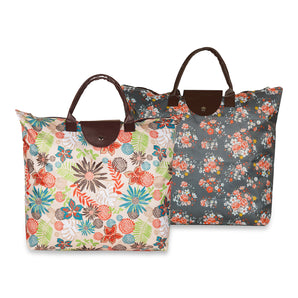 NFI essentials Handy Fold Up Shopping Bag Handbag | Women Shoulder Waterproof Carry Bag (Pack of 2) - AYAHA ENTERPRISES PRIVATE LIMITED