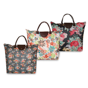 NFI essentials Handy Fold Up Shopping Bag Handbag | Women Shoulder Waterproof Carry Bag (Pack of 3) - AYAHA ENTERPRISES PRIVATE LIMITED