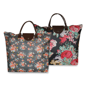 NFI essentials Handy Fold Up Shopping Bag Handbag | Women Shoulder Waterproof Carry Bag (Pack of 2) - AYAHA ENTERPRISES PRIVATE LIMITED