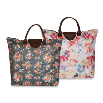 NFI essentials Handy Fold Up Shopping Bag Handbag | Women Shoulder Waterproof Carry Bag (Pack of 2) - AYAHA ENTERPRISES PRIVATE LIMITED