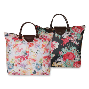 NFI essentials Handy Fold Up Shopping Bag Handbag | Women Shoulder Waterproof Carry Bag (Pack of 2) - AYAHA ENTERPRISES PRIVATE LIMITED