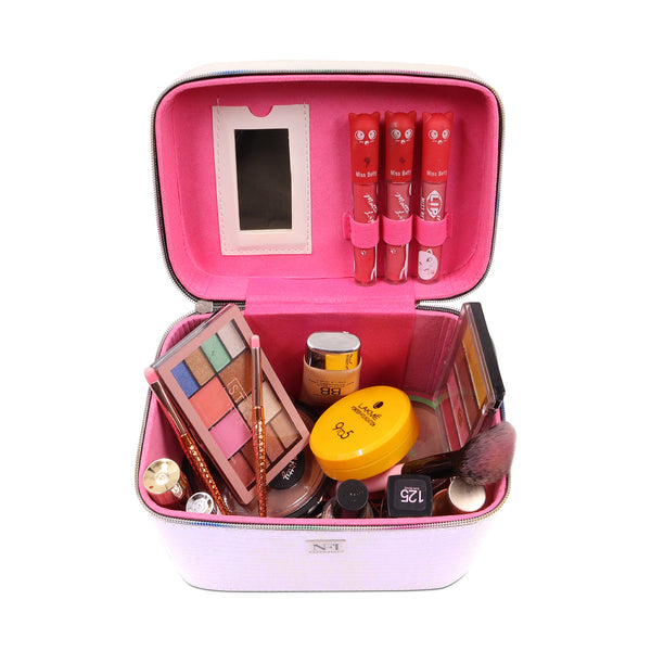 NFI Essentials PU Diamond Print Makeup Box Cosmetic Makeup Kit Professional  Storage Organizer: Buy NFI Essentials PU Diamond Print Makeup Box Cosmetic  Makeup Kit Professional Storage Organizer Online at Best Price in