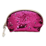 Sequin Design Cosmetic Pouch | Makeup Pouch | Travel Organiser | Size 24x13.5x8.5cm (Dark Pink) - NFI essentials
