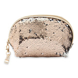 Sequin Design Cosmetic Pouch | Makeup Pouch | Travel Organiser | Size 24x13.5x8.5cm (Gold) - NFI essentials