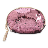 Sequin Design Cosmetic Pouch | Makeup Pouch | Travel Organizer | Size 24x13.5x8.5cm (Light Pink) - NFI essentials